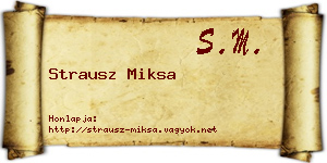 Strausz Miksa névjegykártya